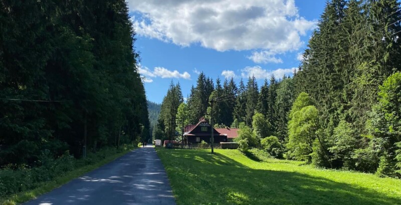 Asfaltová cesta k vrcholu Asfaltová cesta k vrcholu