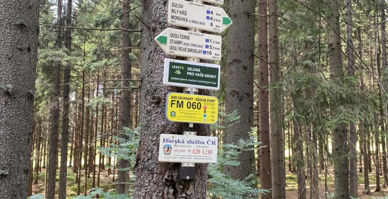 Rozcestník Pod Vjadačkou Rozcestník Pod Vjadačkou