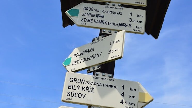 Kozlena, rozcestník